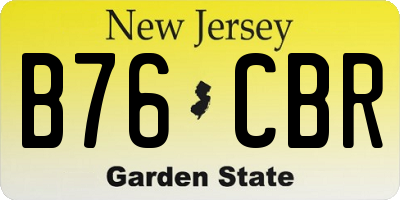 NJ license plate B76CBR