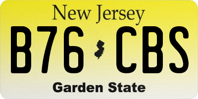NJ license plate B76CBS