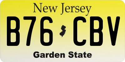 NJ license plate B76CBV