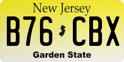 NJ license plate B76CBX