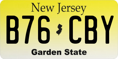 NJ license plate B76CBY