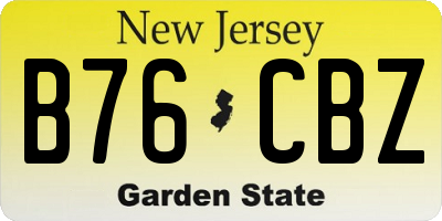 NJ license plate B76CBZ