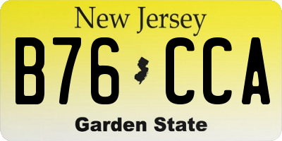 NJ license plate B76CCA
