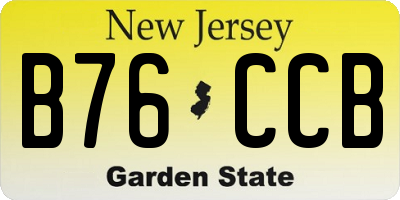 NJ license plate B76CCB