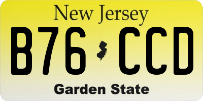 NJ license plate B76CCD