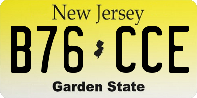 NJ license plate B76CCE