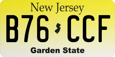 NJ license plate B76CCF