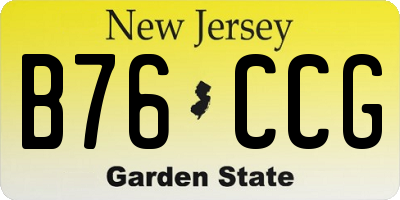 NJ license plate B76CCG