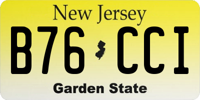 NJ license plate B76CCI