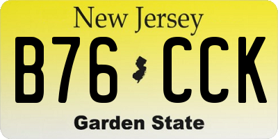 NJ license plate B76CCK