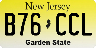 NJ license plate B76CCL
