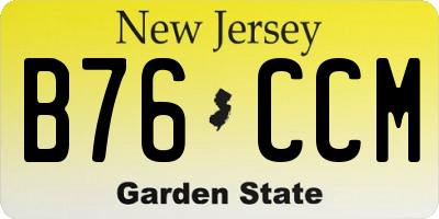 NJ license plate B76CCM