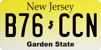 NJ license plate B76CCN