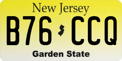 NJ license plate B76CCQ