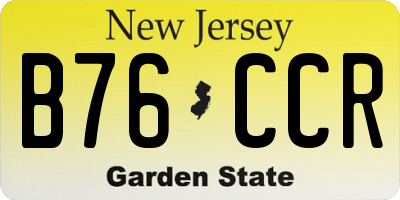 NJ license plate B76CCR