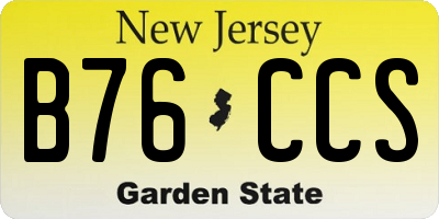 NJ license plate B76CCS
