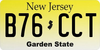 NJ license plate B76CCT