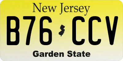 NJ license plate B76CCV
