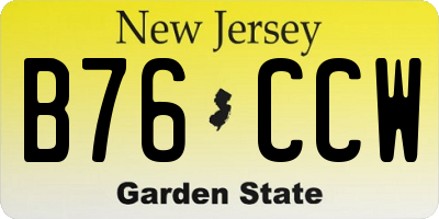 NJ license plate B76CCW