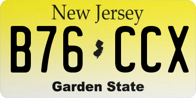 NJ license plate B76CCX