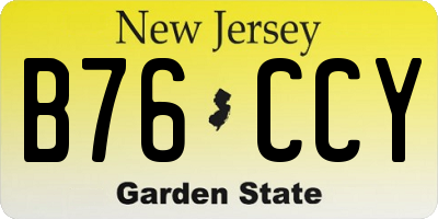 NJ license plate B76CCY