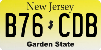 NJ license plate B76CDB