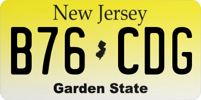 NJ license plate B76CDG