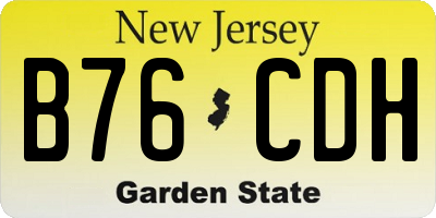 NJ license plate B76CDH
