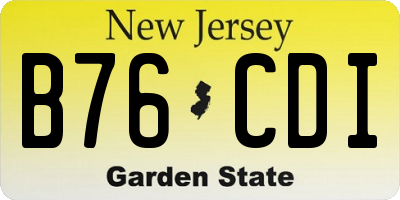 NJ license plate B76CDI