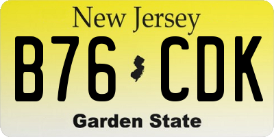 NJ license plate B76CDK