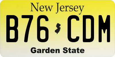 NJ license plate B76CDM