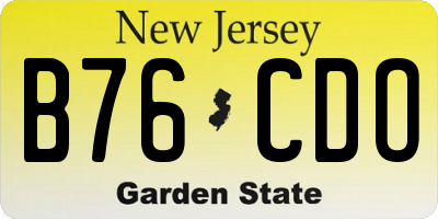 NJ license plate B76CDO