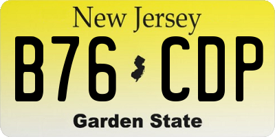 NJ license plate B76CDP