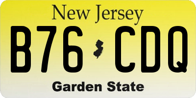 NJ license plate B76CDQ