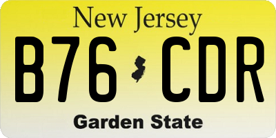NJ license plate B76CDR