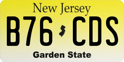 NJ license plate B76CDS