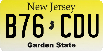 NJ license plate B76CDU
