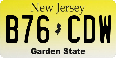 NJ license plate B76CDW