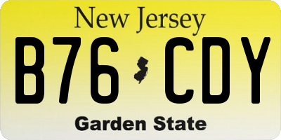 NJ license plate B76CDY