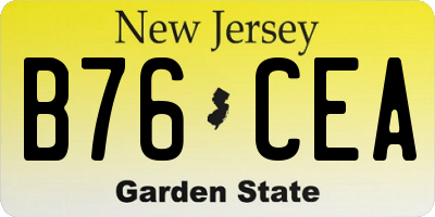 NJ license plate B76CEA