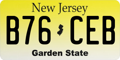 NJ license plate B76CEB