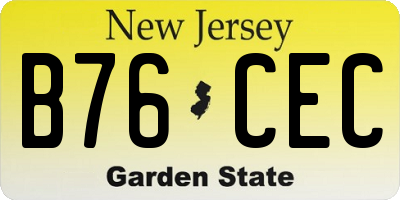 NJ license plate B76CEC
