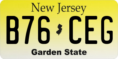 NJ license plate B76CEG