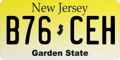 NJ license plate B76CEH