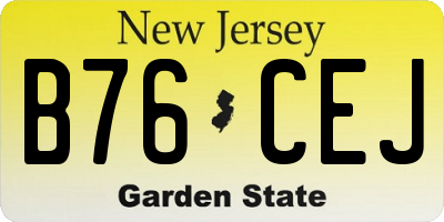 NJ license plate B76CEJ