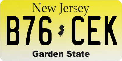 NJ license plate B76CEK