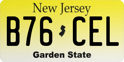 NJ license plate B76CEL