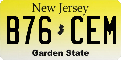 NJ license plate B76CEM