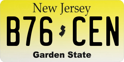 NJ license plate B76CEN