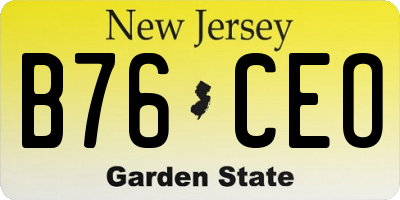 NJ license plate B76CEO